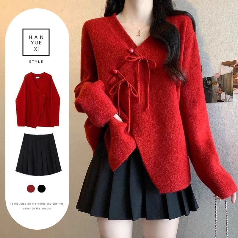 早春一整套女装2025新款韩版时尚减龄针织衫毛衣高腰半身裙两件套