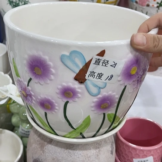 多肉绿植陶瓷花盆9.9包邮，有孔