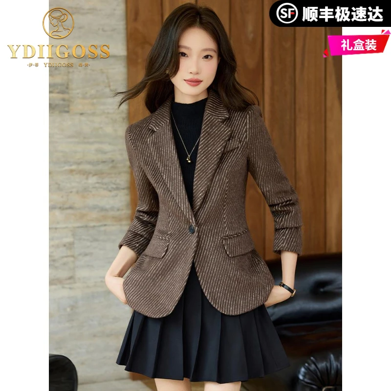 伊蒂格世羊毛西装外套洋气小个子秋冬2025新款高级感西服休闲毛呢