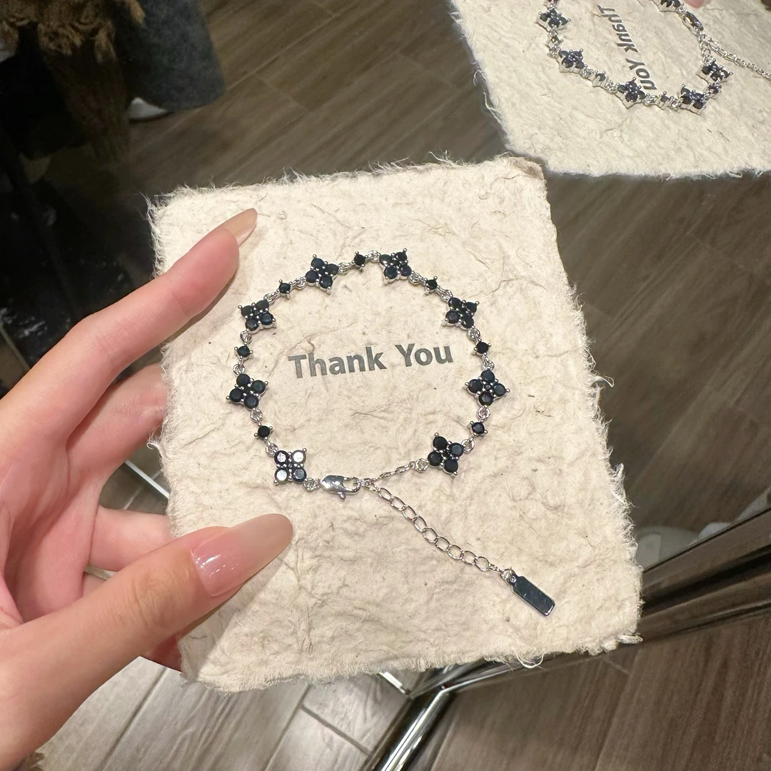 铜合金手链 【四芒星】红钻黑钻高版本手链高奢小众饰品