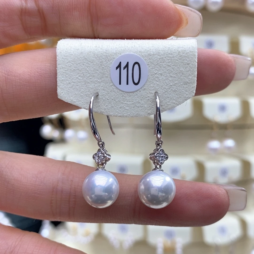 淡水珍珠耳饰银S925镶嵌