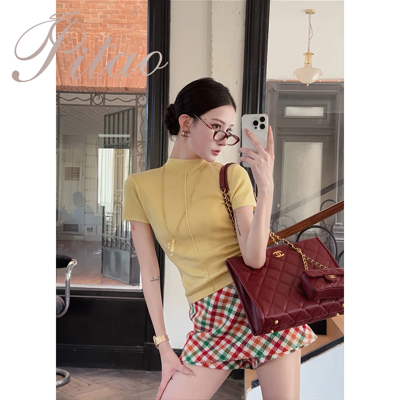 杜屁屁桃PITAO原创【万能公式】秋季新品女休闲百搭气质针织上衣