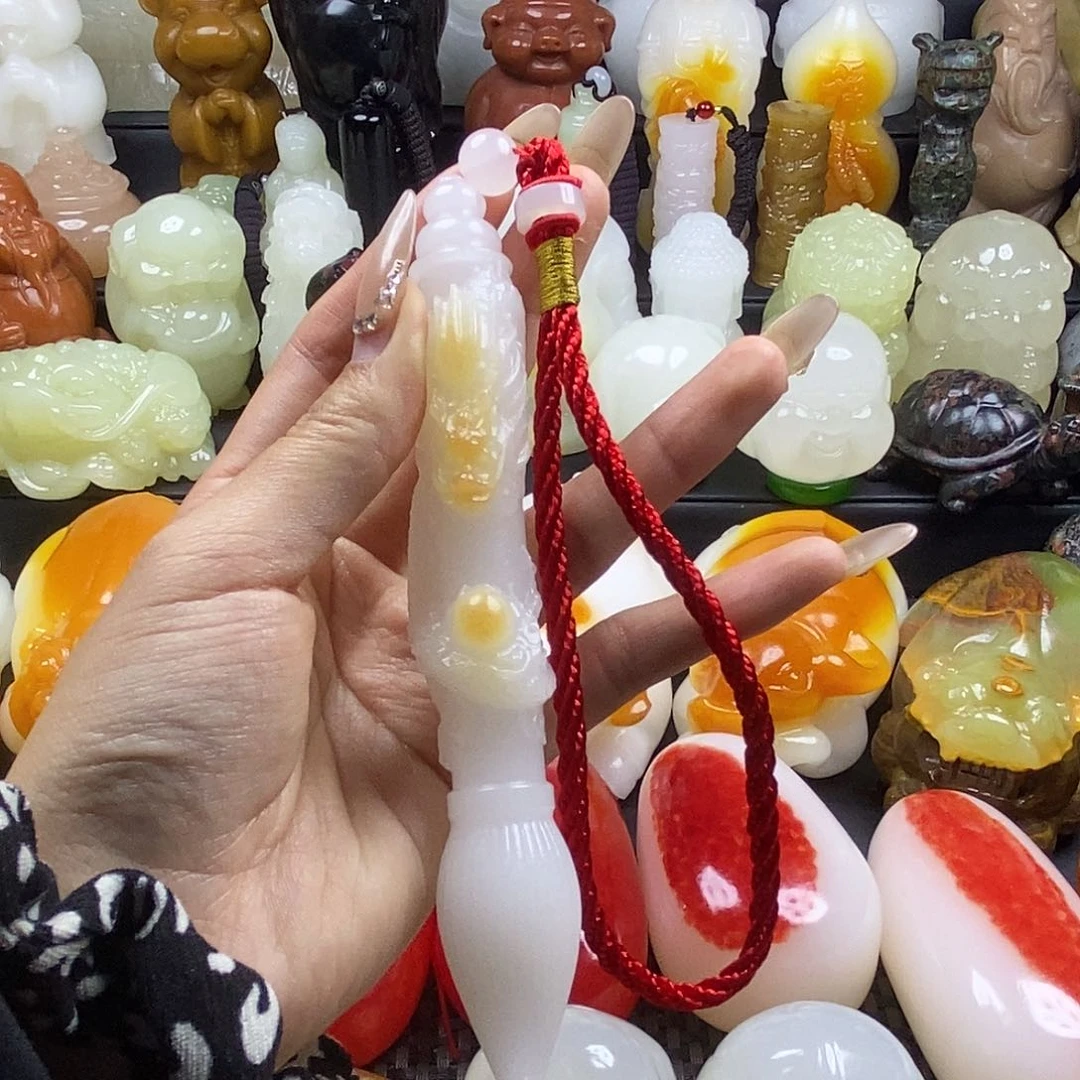 无花朵原石雕刻把件