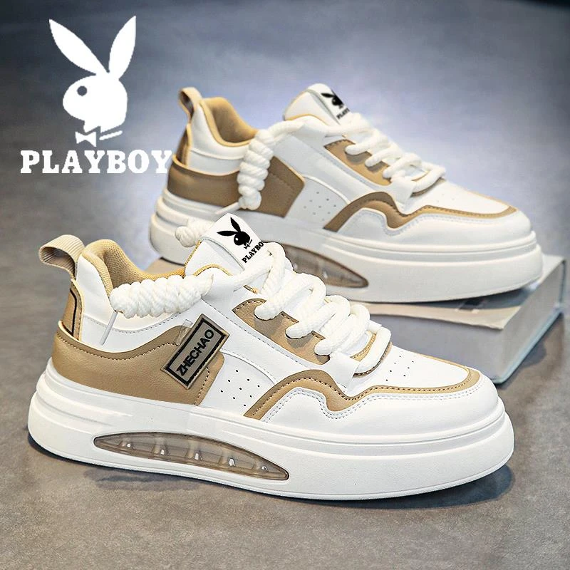 花花公子男鞋秋季运动厚底休闲百搭潮牌气垫板鞋爆款青少年小白鞋