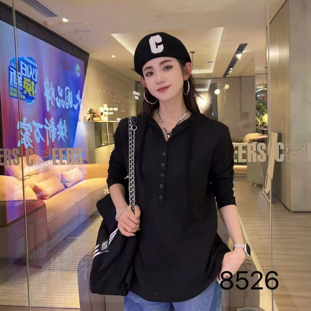 8526【胖小肉推荐】新款显瘦连帽卫衣