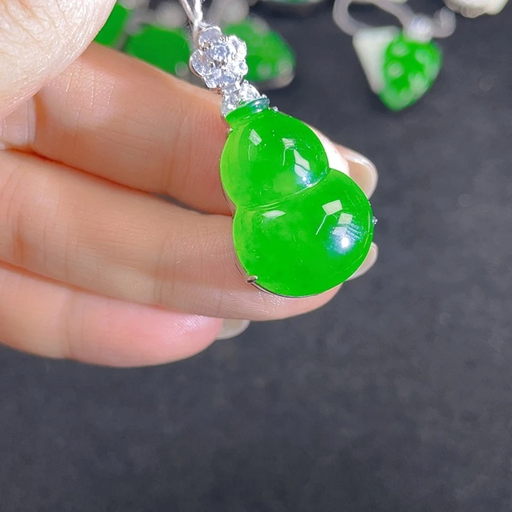 翡翠银S925镶嵌吊坠(不含链)