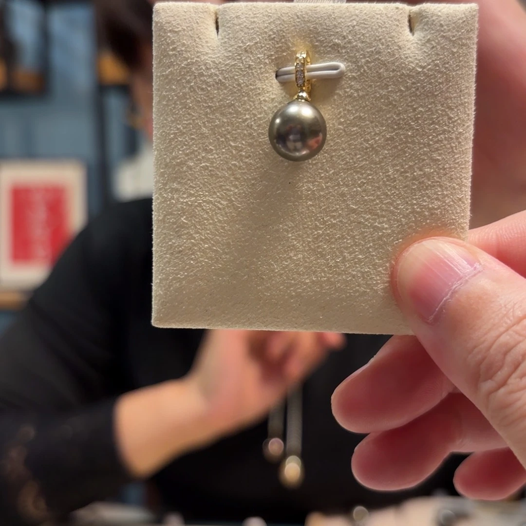 海水珍珠银S925镶嵌吊坠(不含链)