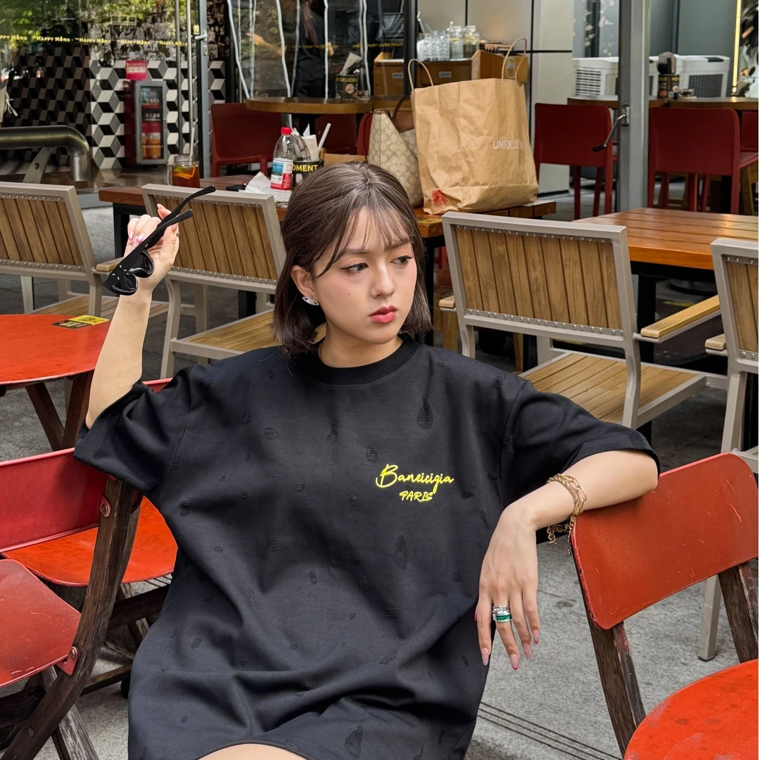 【阿呆专属】美式休闲T恤短袖百搭显瘦圆领印花运动个性宽松P0137