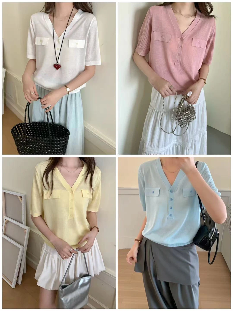 【云云精选】39719 夏季天 丝亚麻工装口袋上衣