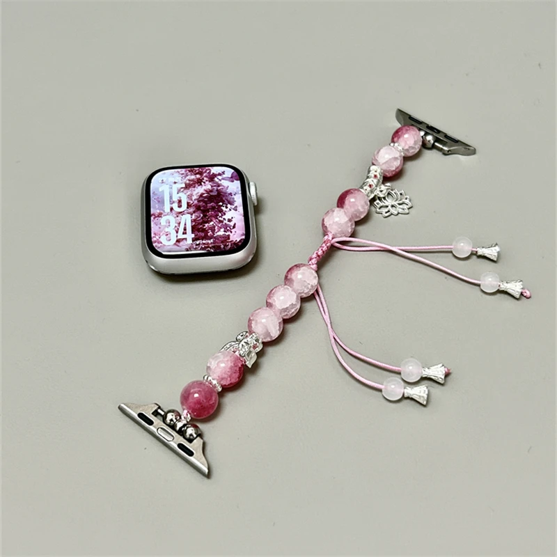 粉珠蝴蝶iwatch手表表带s11苹果手表表带applewatch表带s10新款s9