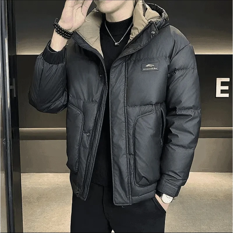 【冰川系列】冬季男士户外防水登山大口袋连帽加厚保暖外套D107