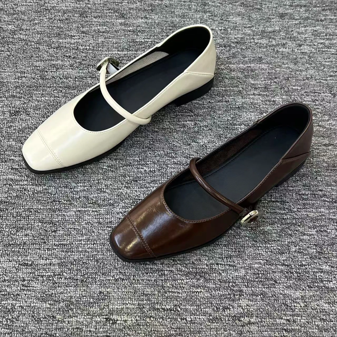 【海南简爱】一字扣带浅口单鞋女新款平底玛丽珍鞋 8111