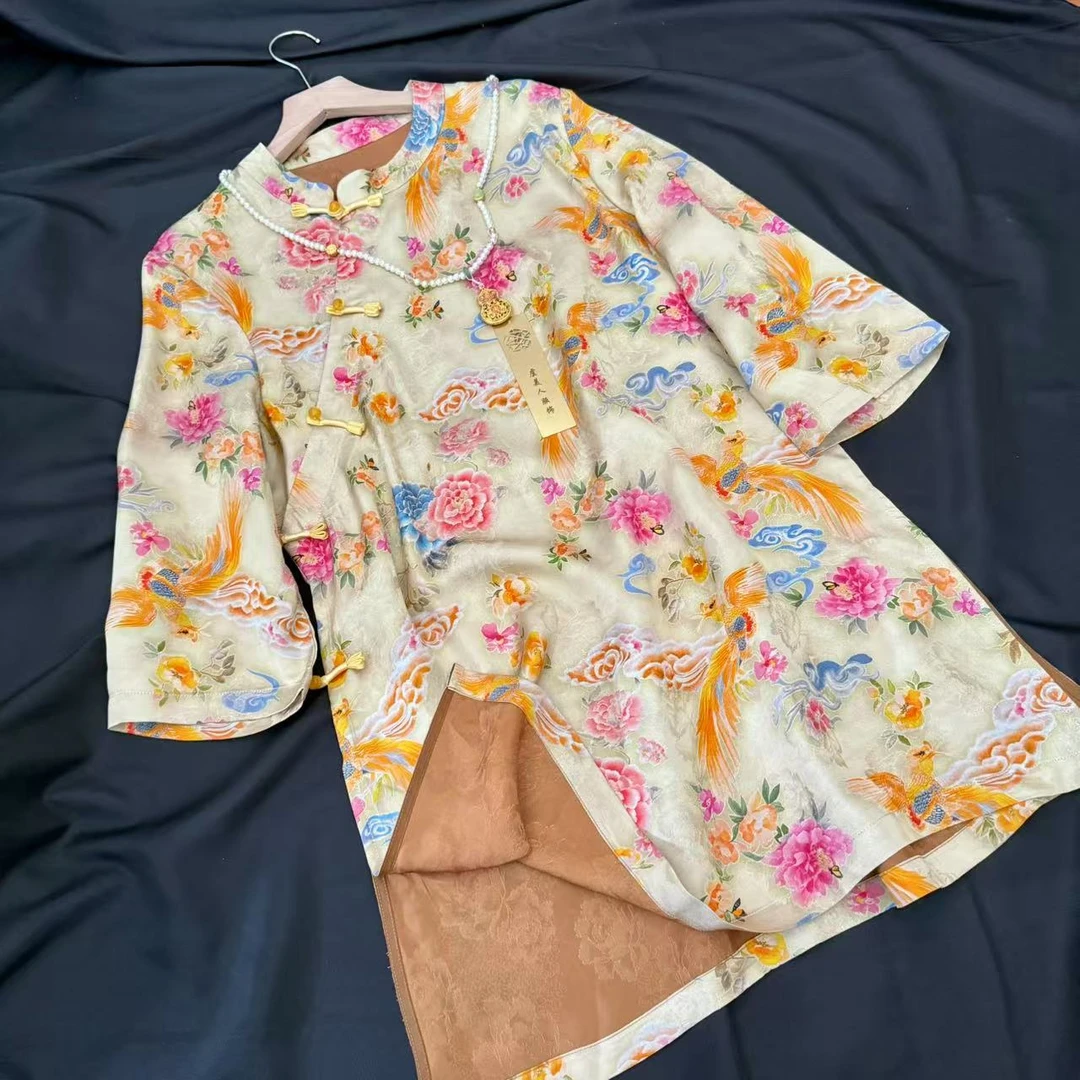 202573【凤羽】常熟春夏新款新中式重工刺绣改良旗袍上衣
