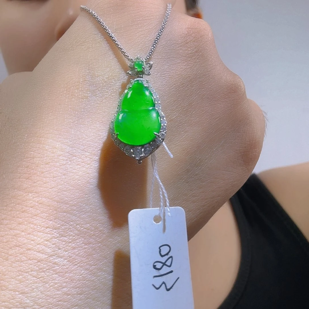 翡翠银S925镶嵌吊坠(不含链)