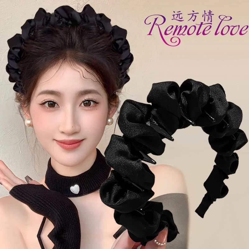 remote love/远方情法式云朵泡泡发箍带齿防滑头箍高颅顶女T2734