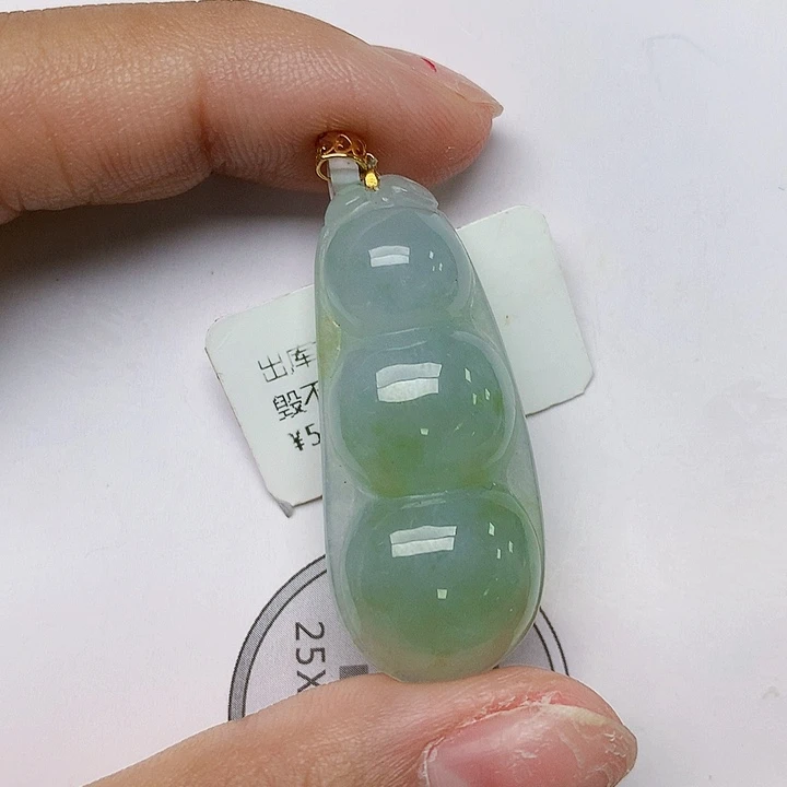 颈饰18K金镶嵌翡翠天然翡翠