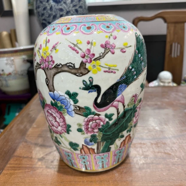 Bcc52d40s3500hh粉彩花鸟冬瓜罐2-8两件之一