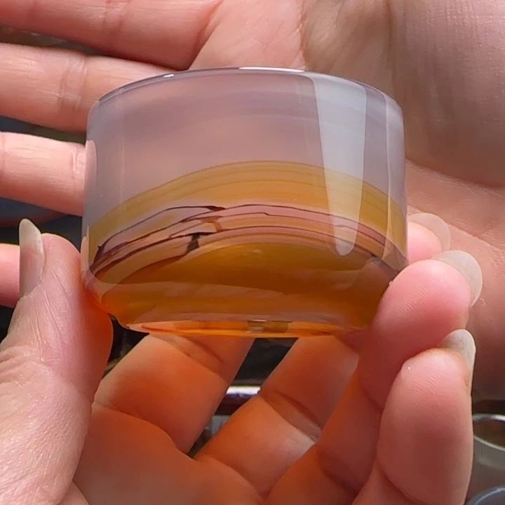 月***娥玛瑙/玉髓未镶嵌茶杯