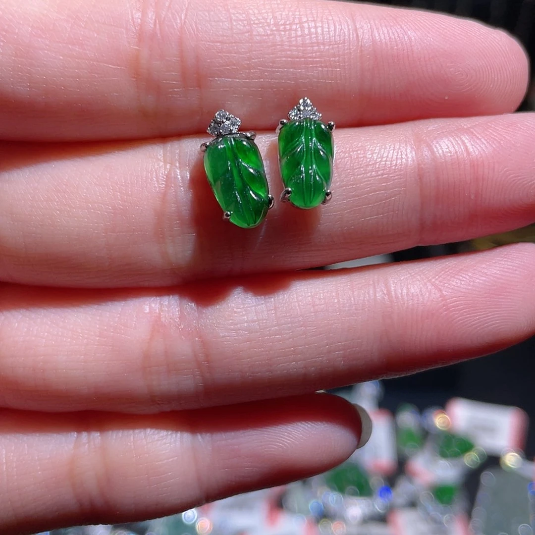 未镶嵌翡翠耳饰耳钉