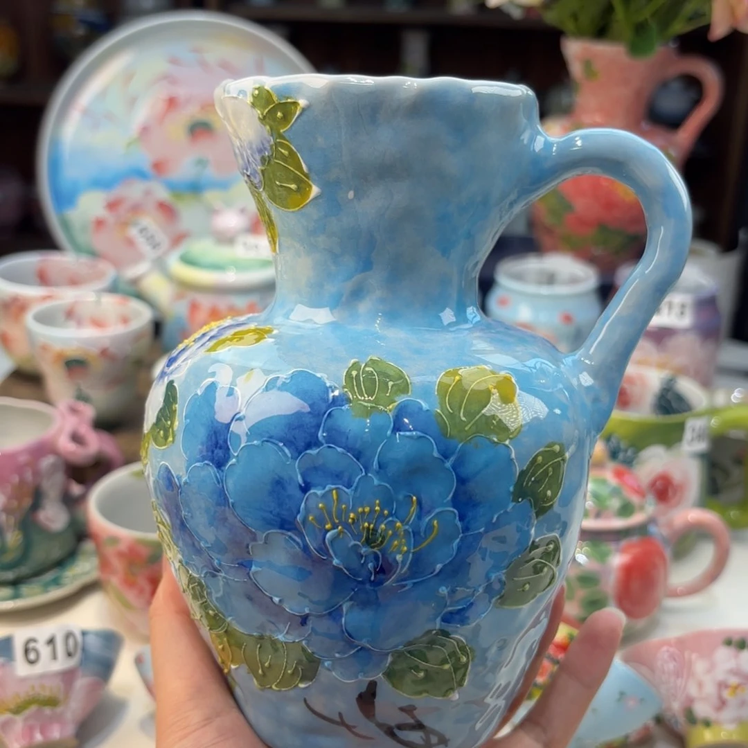 瓷片景德镇手绘高温釉下彩陶瓷茶具