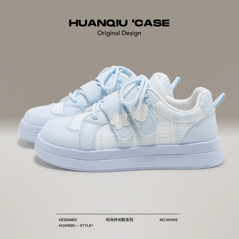 环球魔术贴女鞋2025秋季新款透气校园风学生百搭休闲运动板鞋