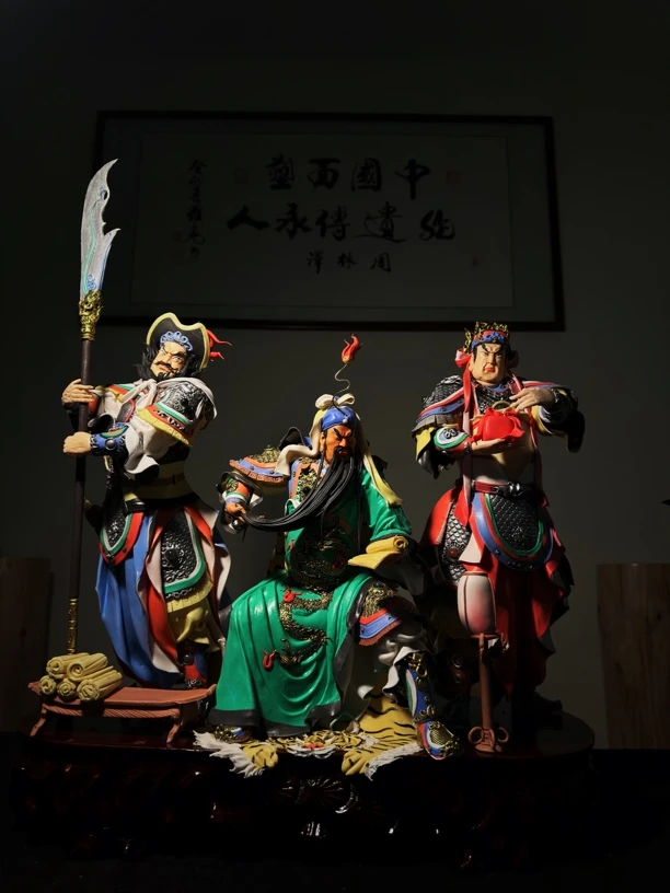 非遗技法纯手工捏塑《夜读春秋》摆件永久保存