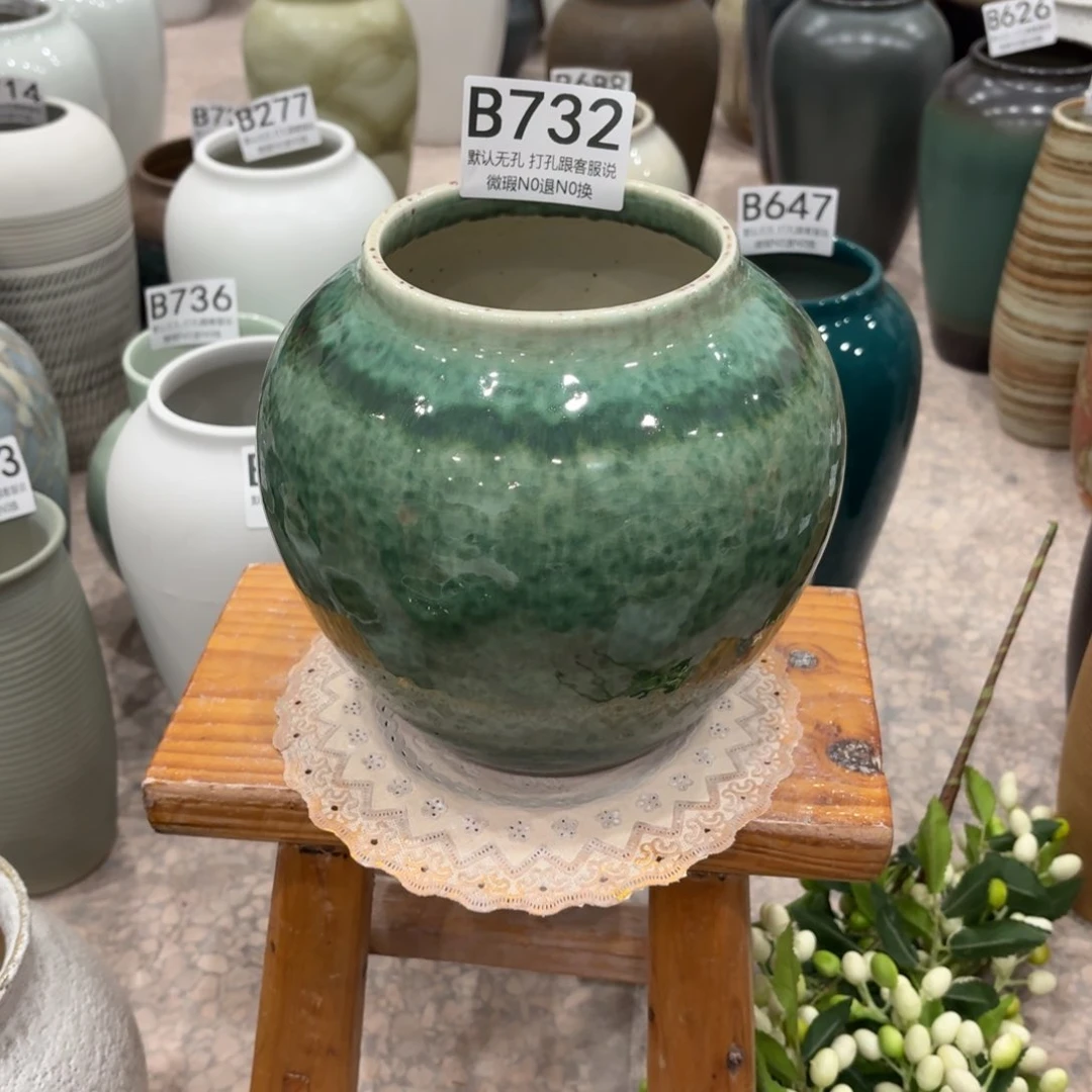 摆件用****2瑕疵732 陶瓷花瓶高18口11 共4个