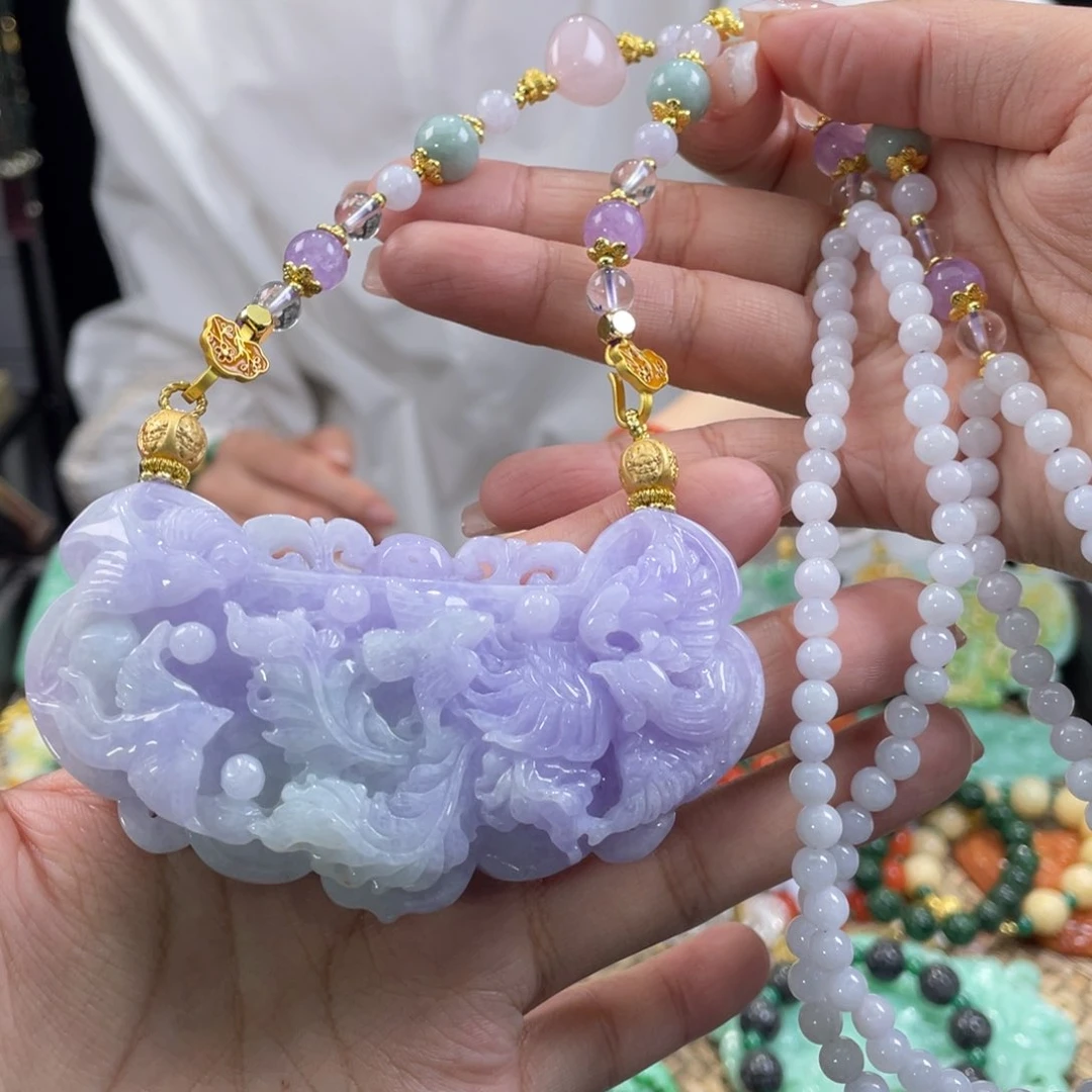 翡翠颈饰未镶嵌代编织