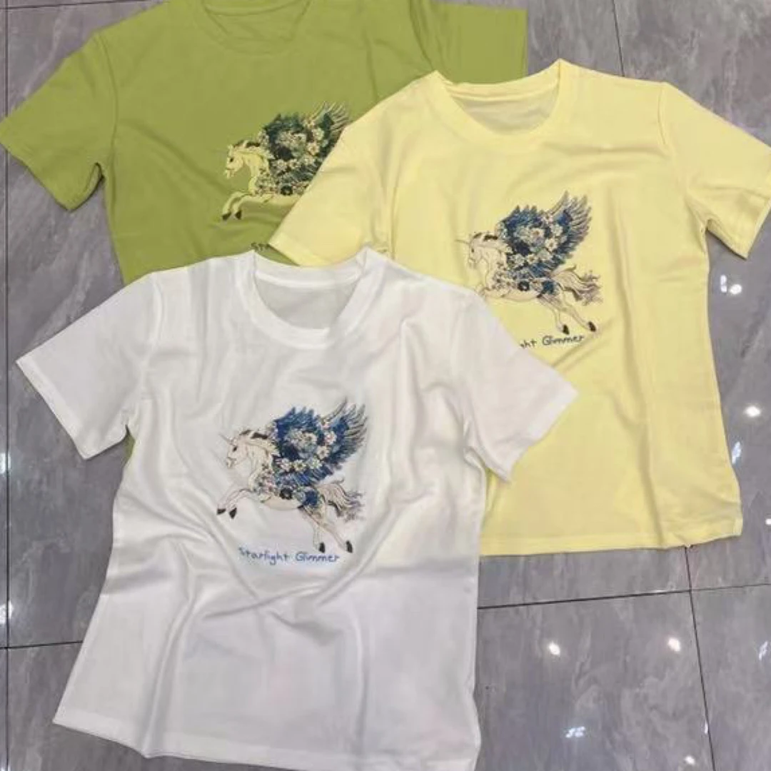 芭尚卡夏款印图小马圆领上衣9171