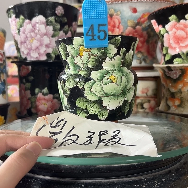景德镇手绘花盆 满38包邮