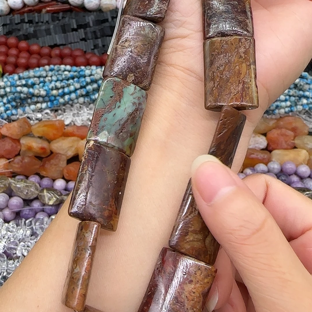 合金玛瑙/玉髓珠宝半成品毕加索石18-25mm一条