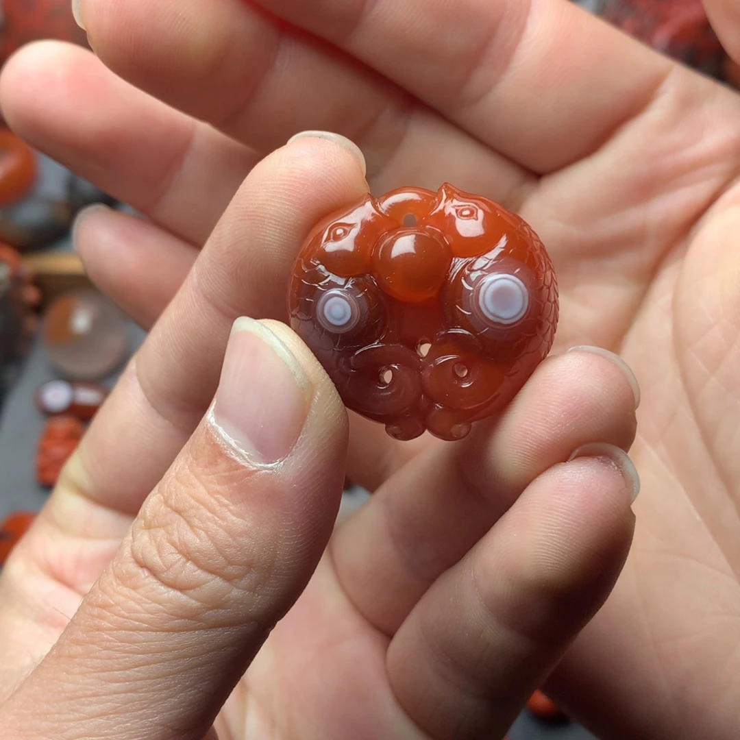 宿***命南红玛瑙未镶嵌1双鱼