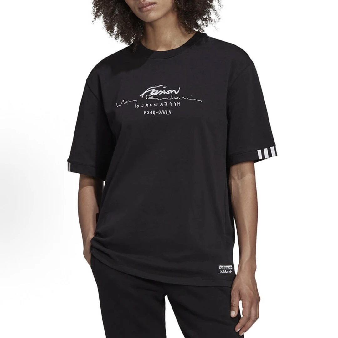 adidas originals  舒适圆领透气套头宽松短袖 T恤 女款 GD2975