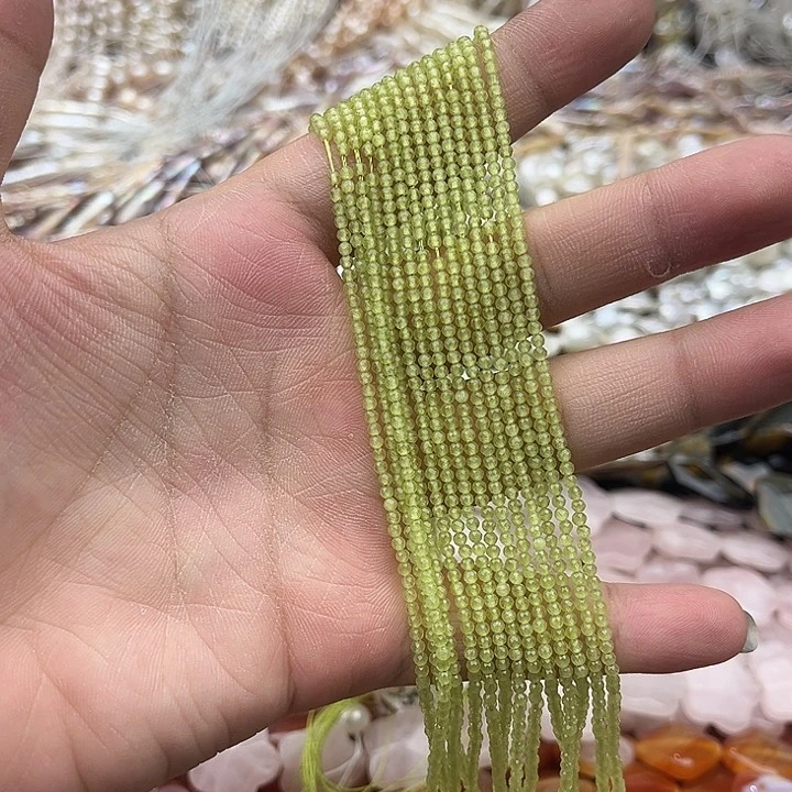 玛瑙/玉髓未镶嵌珠宝半成品2条2mm左右橄榄石刻面