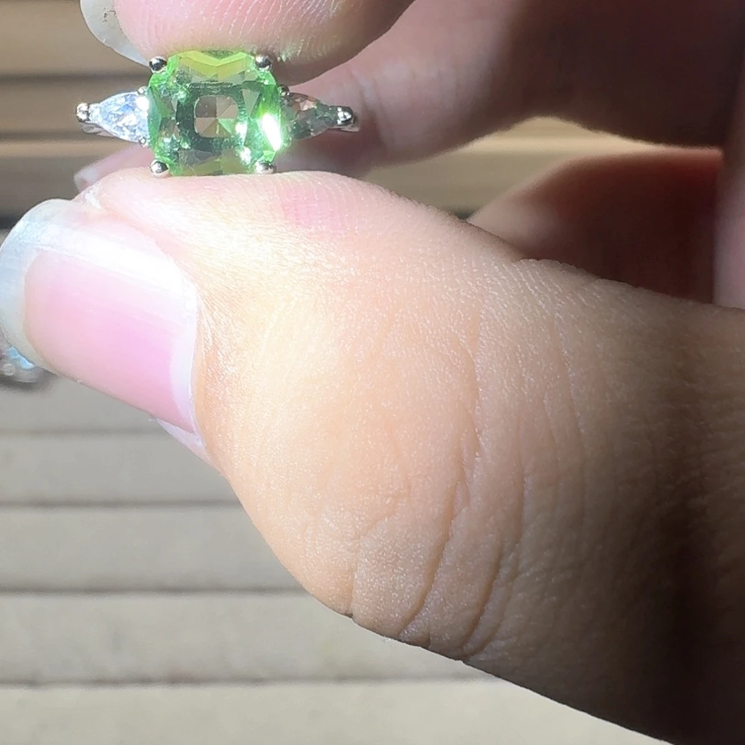 芙蓉石戒指银S925镶嵌