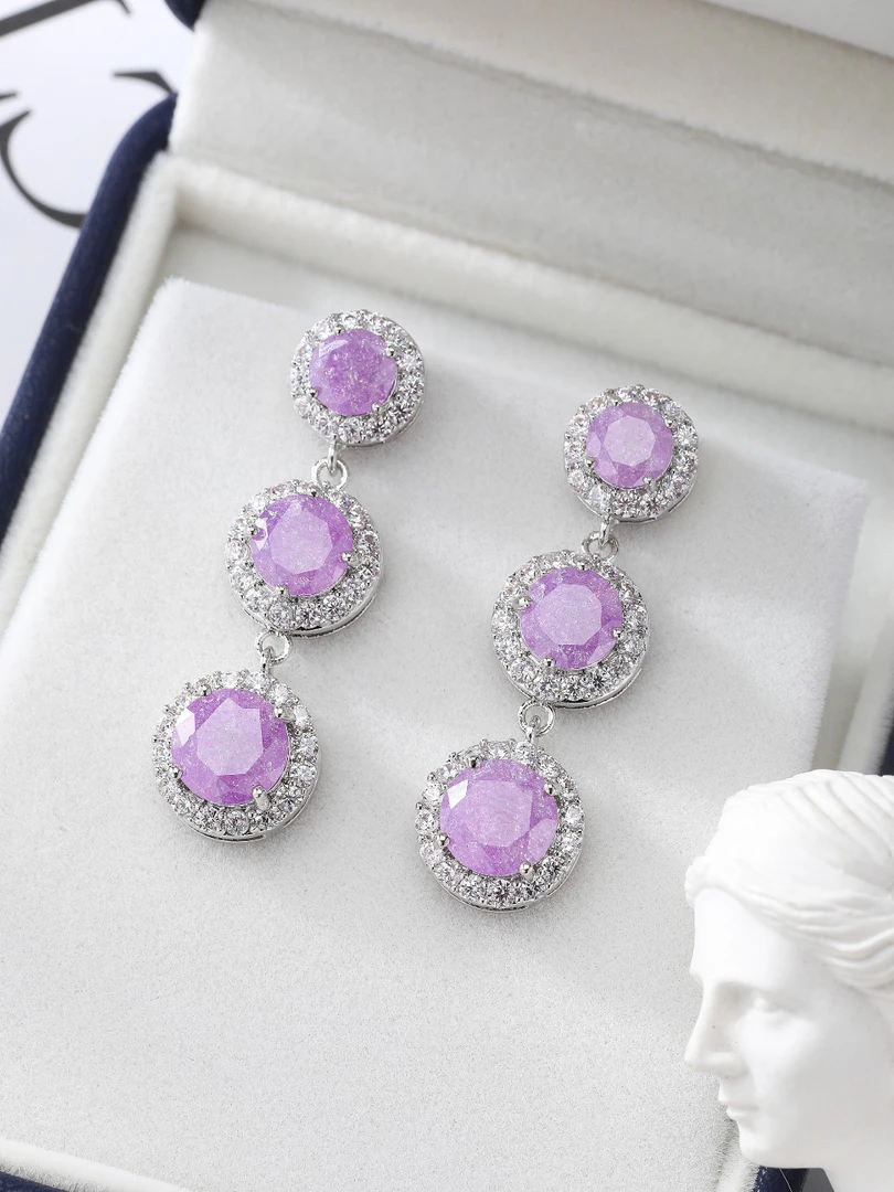 合金合成锆石耳饰 3700高级轻奢时尚经典百搭耳环