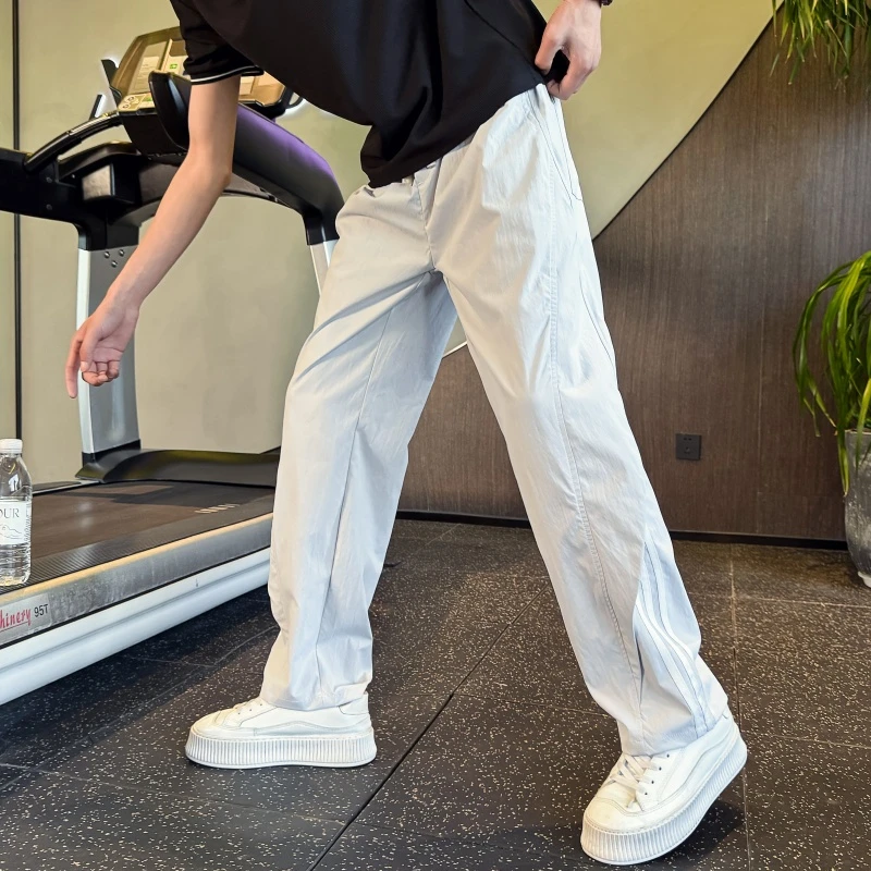 追属夏季速干裤子男潮牌宽松直筒裤新款春秋季男裤薄款痞帅休闲裤