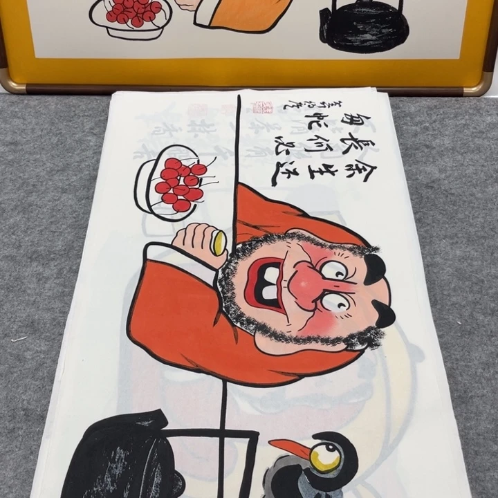 国画手绘禅意画一物一拍