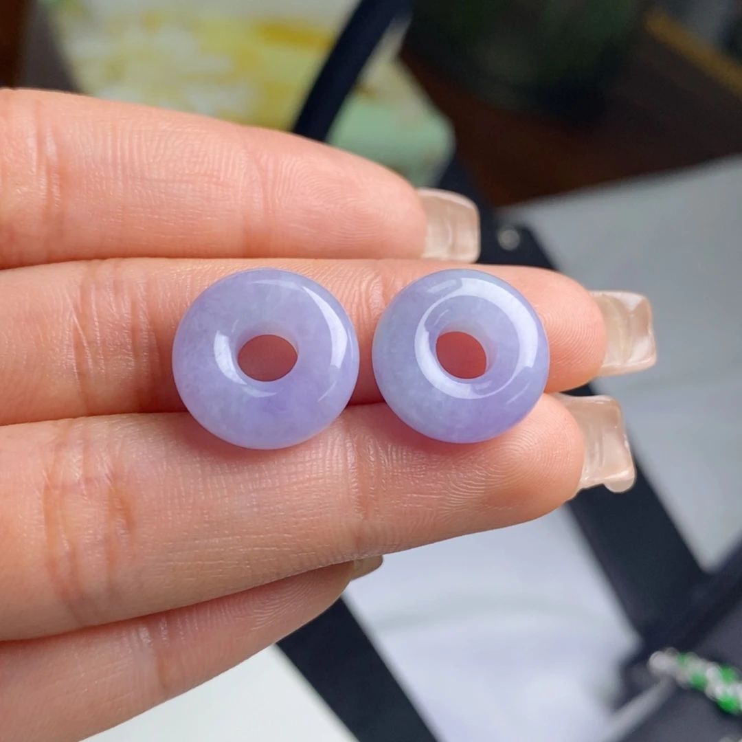 翡翠耳饰未镶嵌裸石面包圈圈