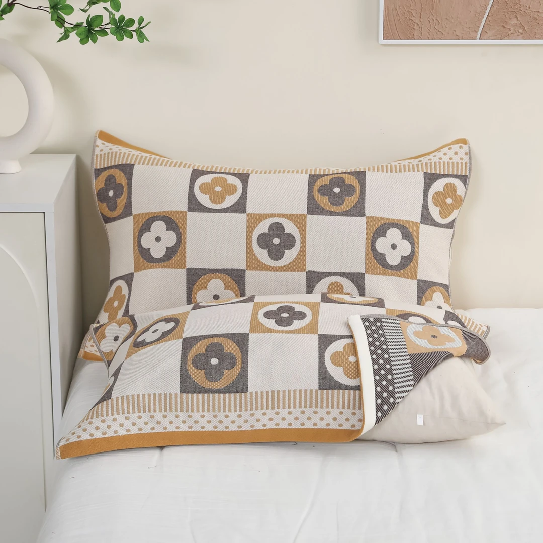 百百棉四层52*75纱布枕巾透气吸汗防滑