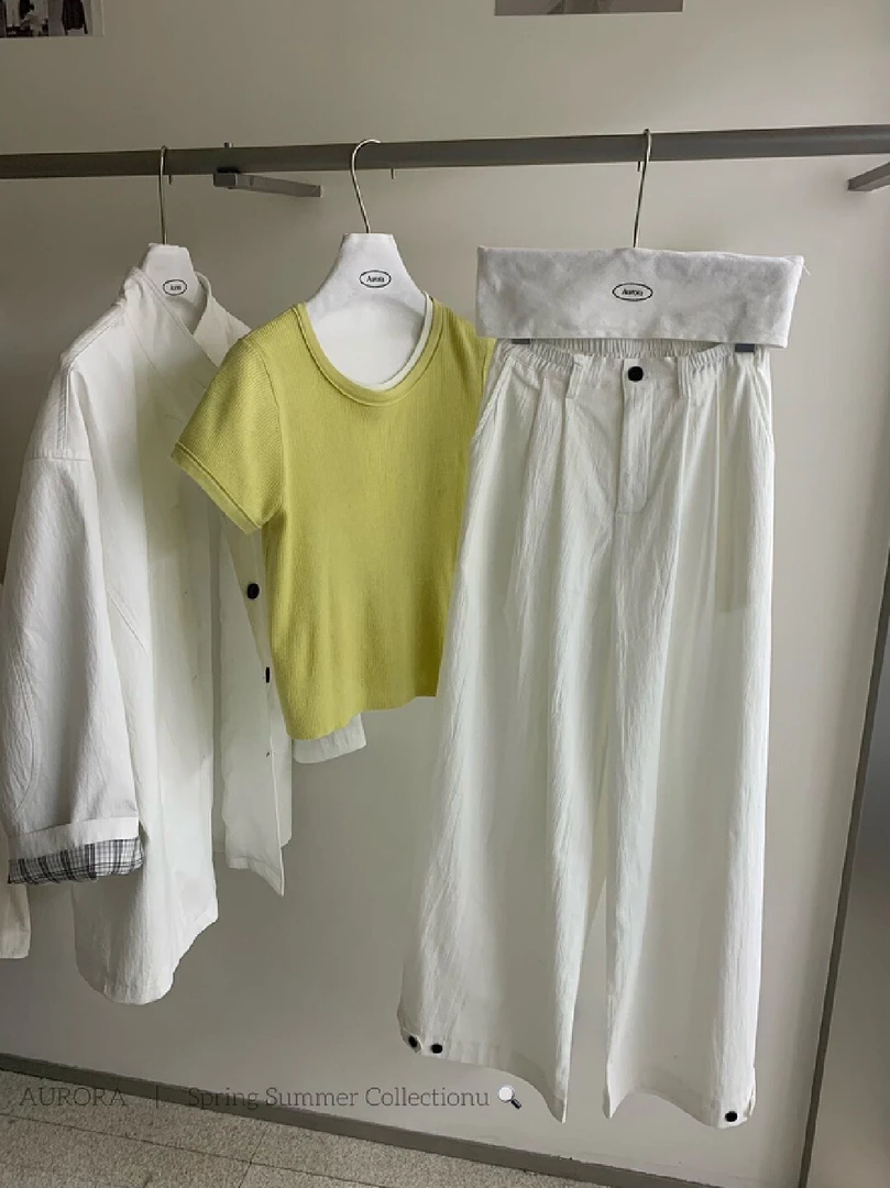 aurora@1132 韩系简约百搭气质休闲阔腿裤 4-7