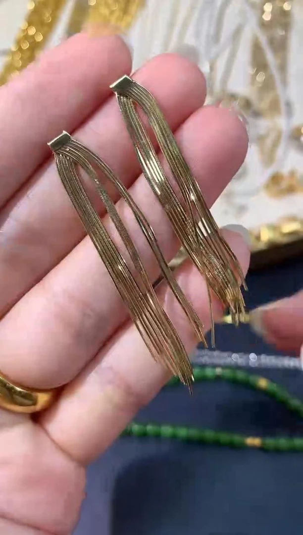 18K金流苏耳饰-FF1388-JX|BKJ4