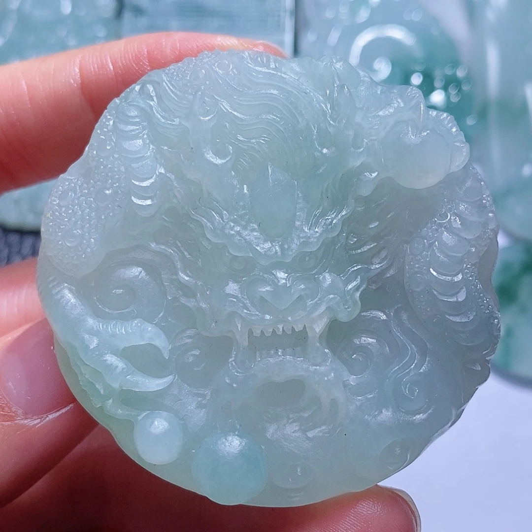 定制翡翠未镶嵌毛货付款后确认抛光