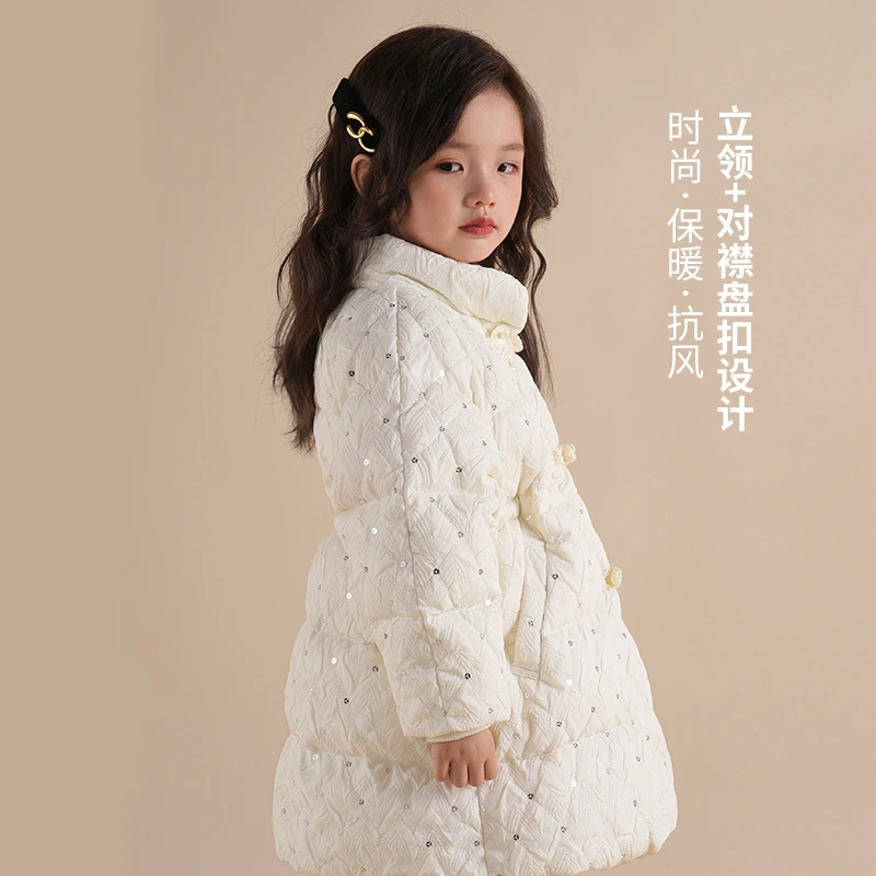 陈大猪LUSON 秋冬女童韩系儿童宝宝加厚保暖白鸭绒外套-GLD2315