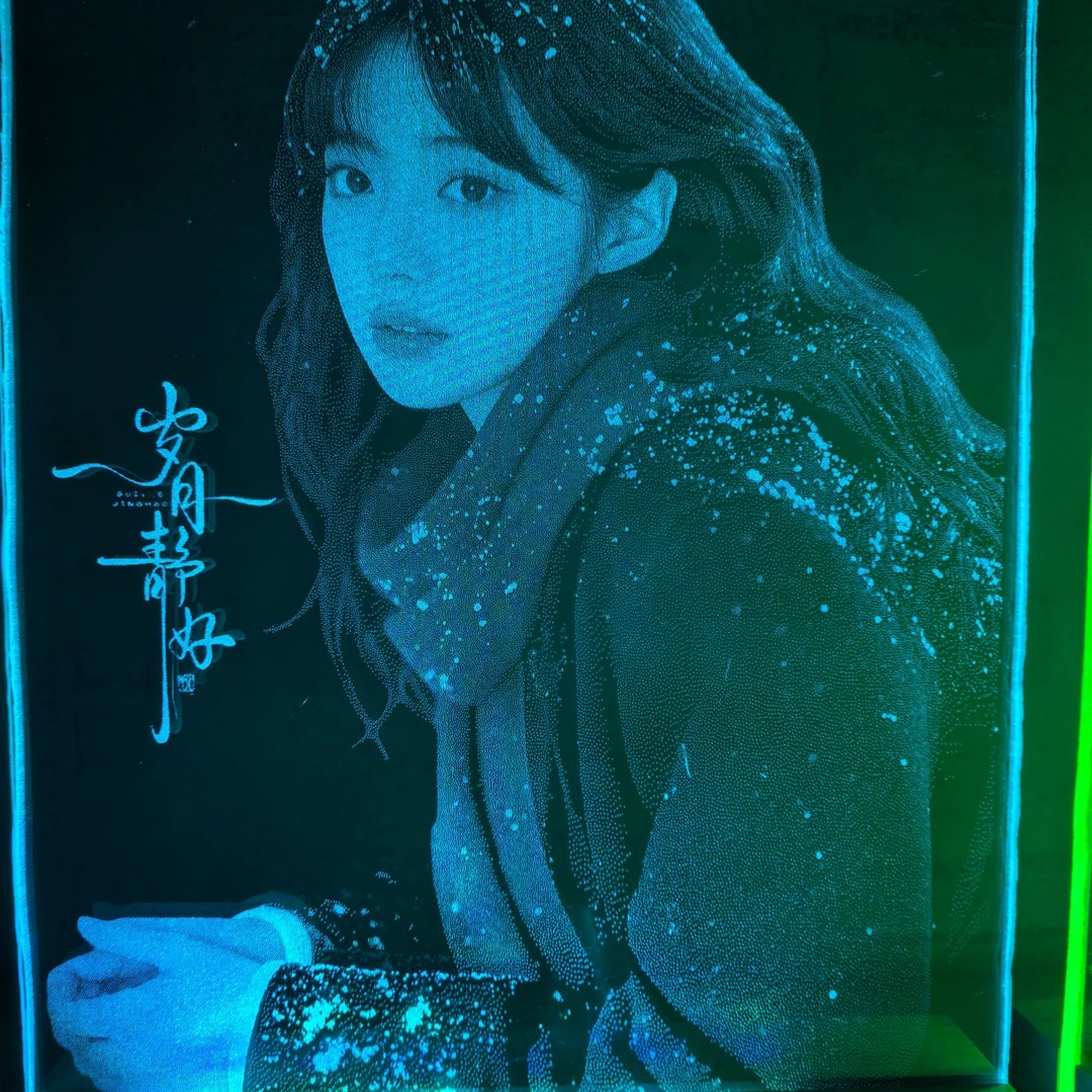 定制真人照片的非遗敲击琉璃画适合送女友当生日礼物