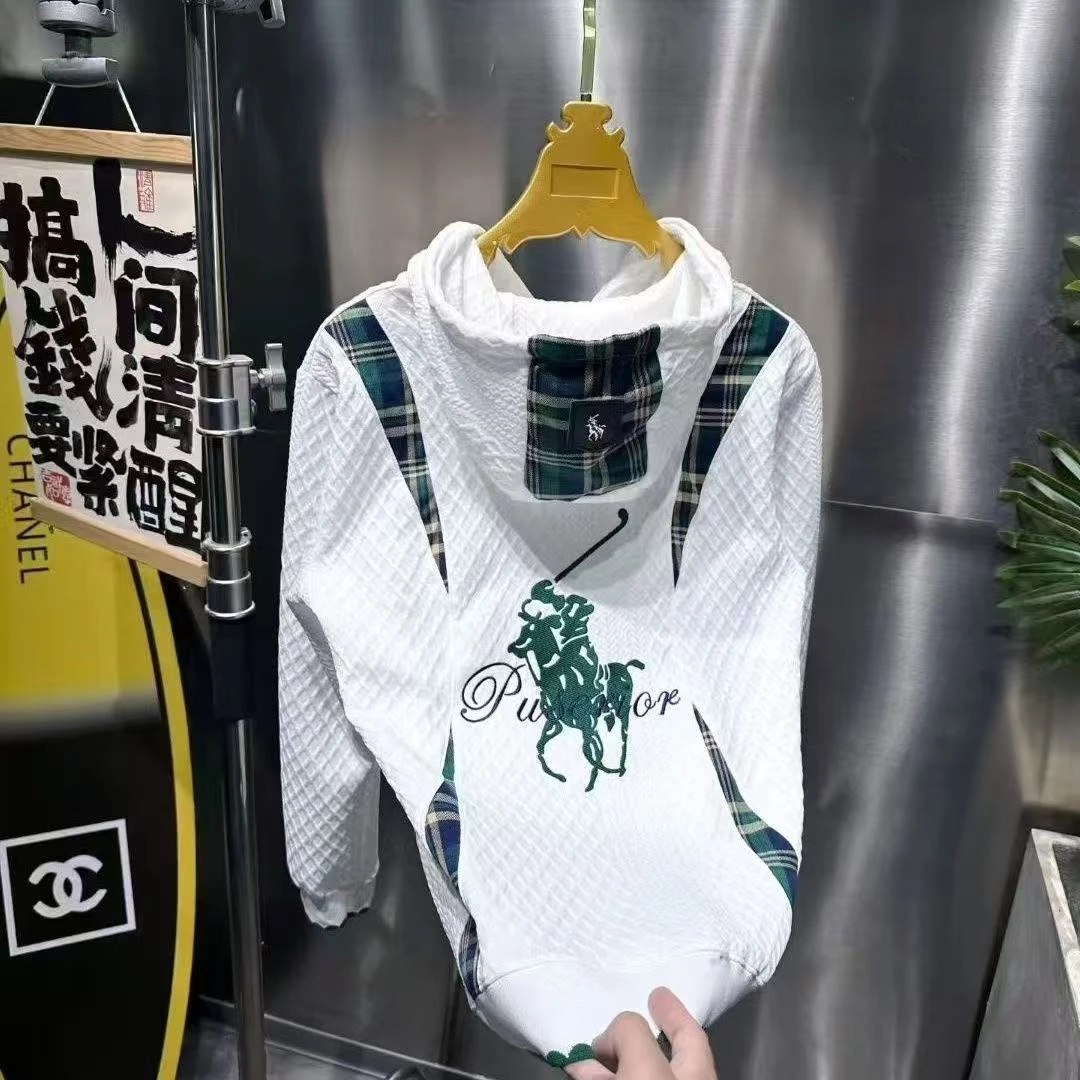 BW 常规潮流设计师连帽拼接秋季植绒重工宽松型春款卫衣 F575