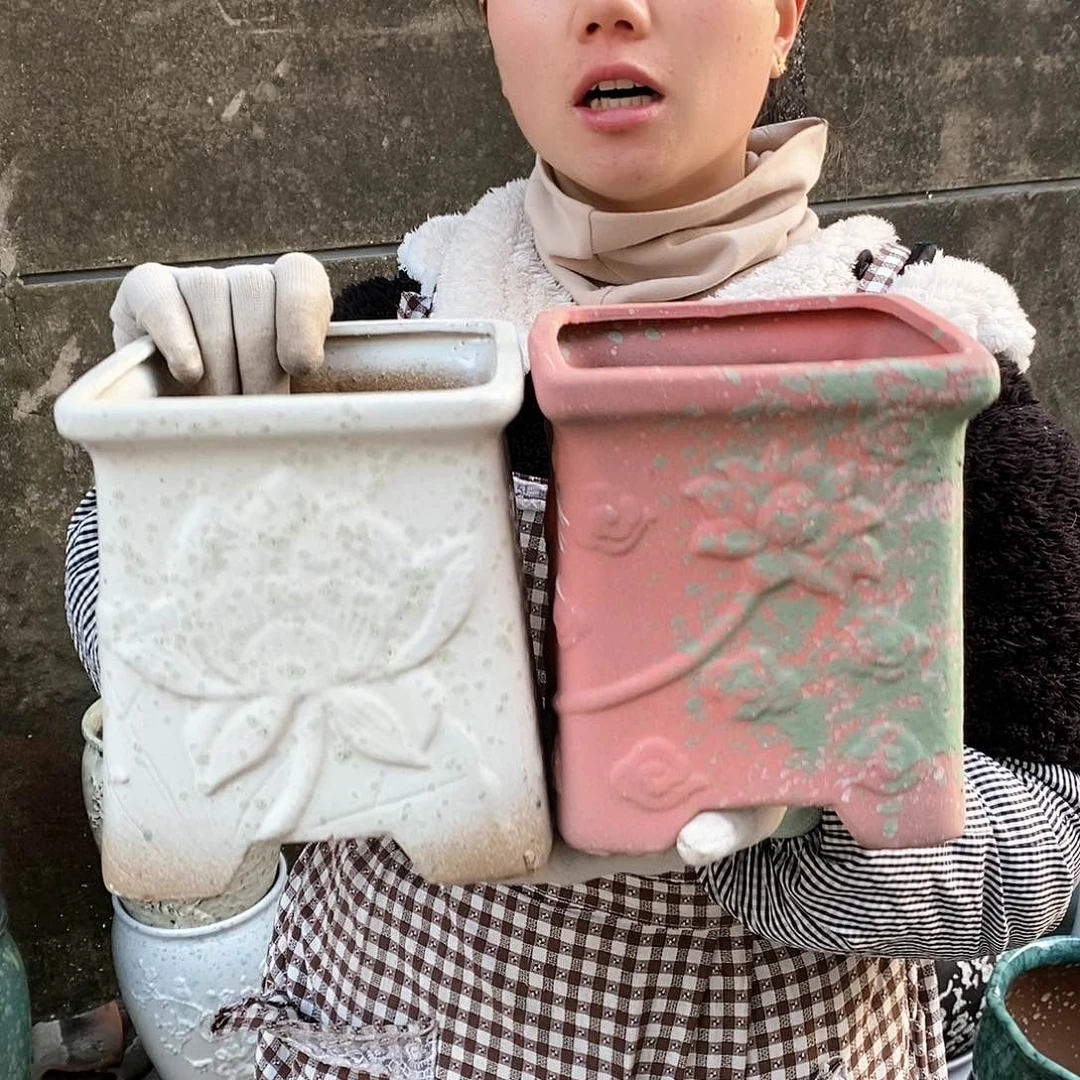 紫砂花盆正品口16高19