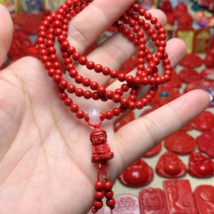 天然辰砂工艺品朱砂手串