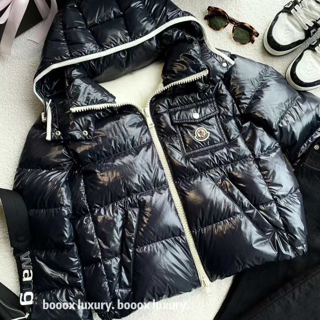 99新 MONCLER rr qq903 Andro系列24ss黑色亮面羽绒服 1码 98新