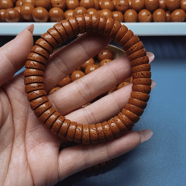 脖**拧桃核手串饭碗12花皮色差44颗